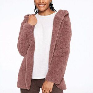 Victoria's Secret PINK Sherpa Teddy Hooded Cardigan (Cocoa Powder)
